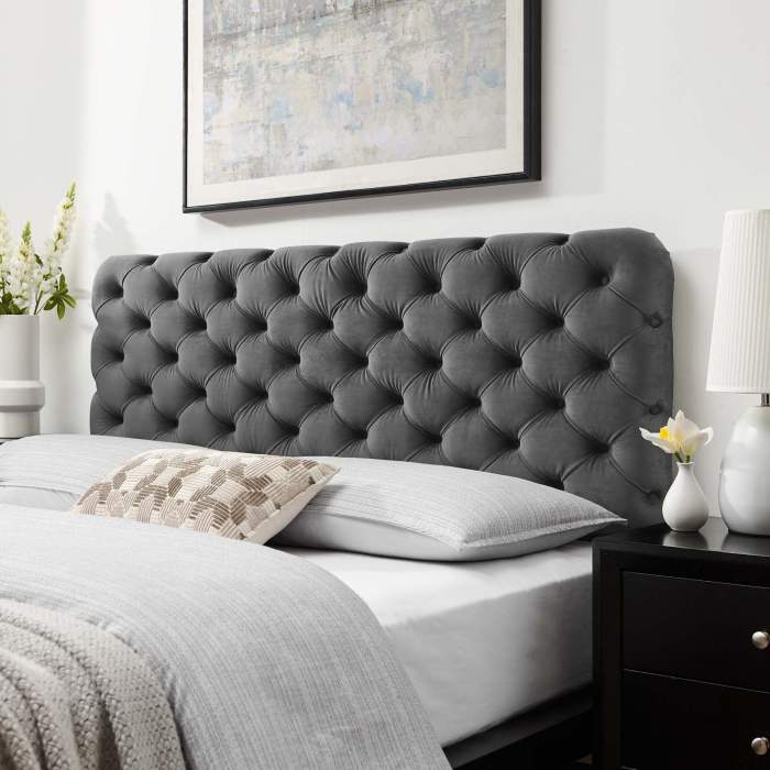 Luxury headboard furniture with velvet tufted finish