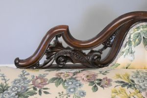 Antique chaise furniture with mahogany frame