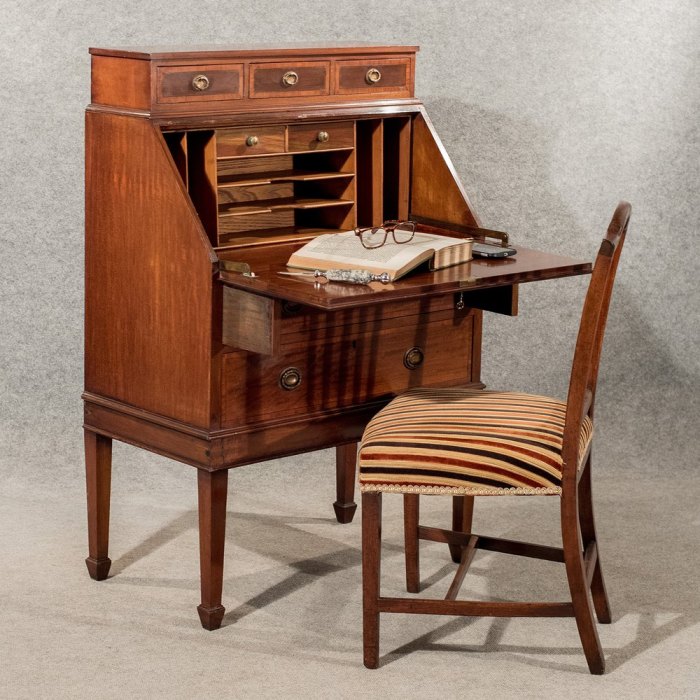 Antique writing desk furniture with secret safe