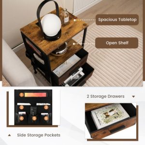 High-end bedside table furniture with USB port