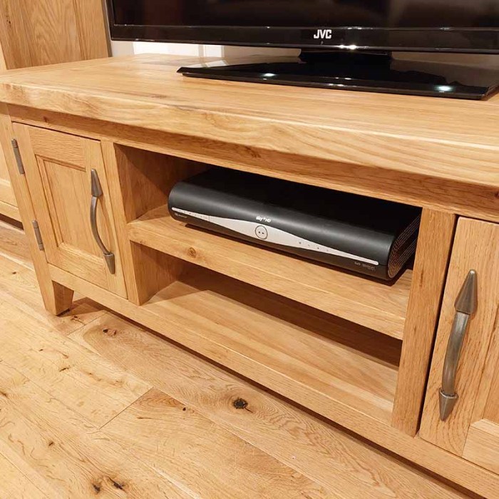 solid oak tv unit - sale - V2D1STVU - Oakay Direct - Handcrafted Solid ...